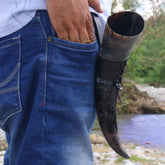 Drinking Horn w/ Leather Holster
